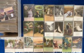 Postcards, Song Cards, approx. 500 cards to include Joan of Arc, Army, Navy, Comic, Nursing etc. (