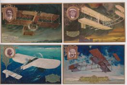Trade cards, France, Lefevre-Utile, a collection of 8 early aviator postcards, each with artist