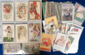 Postcards, Children and Verse, 300+ cards to include Mauzan, Barber, Mary Brooks, Hester