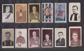 Cigarette & trade cards, Australia, Australian Rules Football, a collection of 12 type cards from