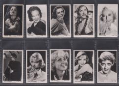 Cigarette cards, Chile, Chilena, 'Cinema Serie M', (50/60), inc. Bette Davis, George Raft, Miriam