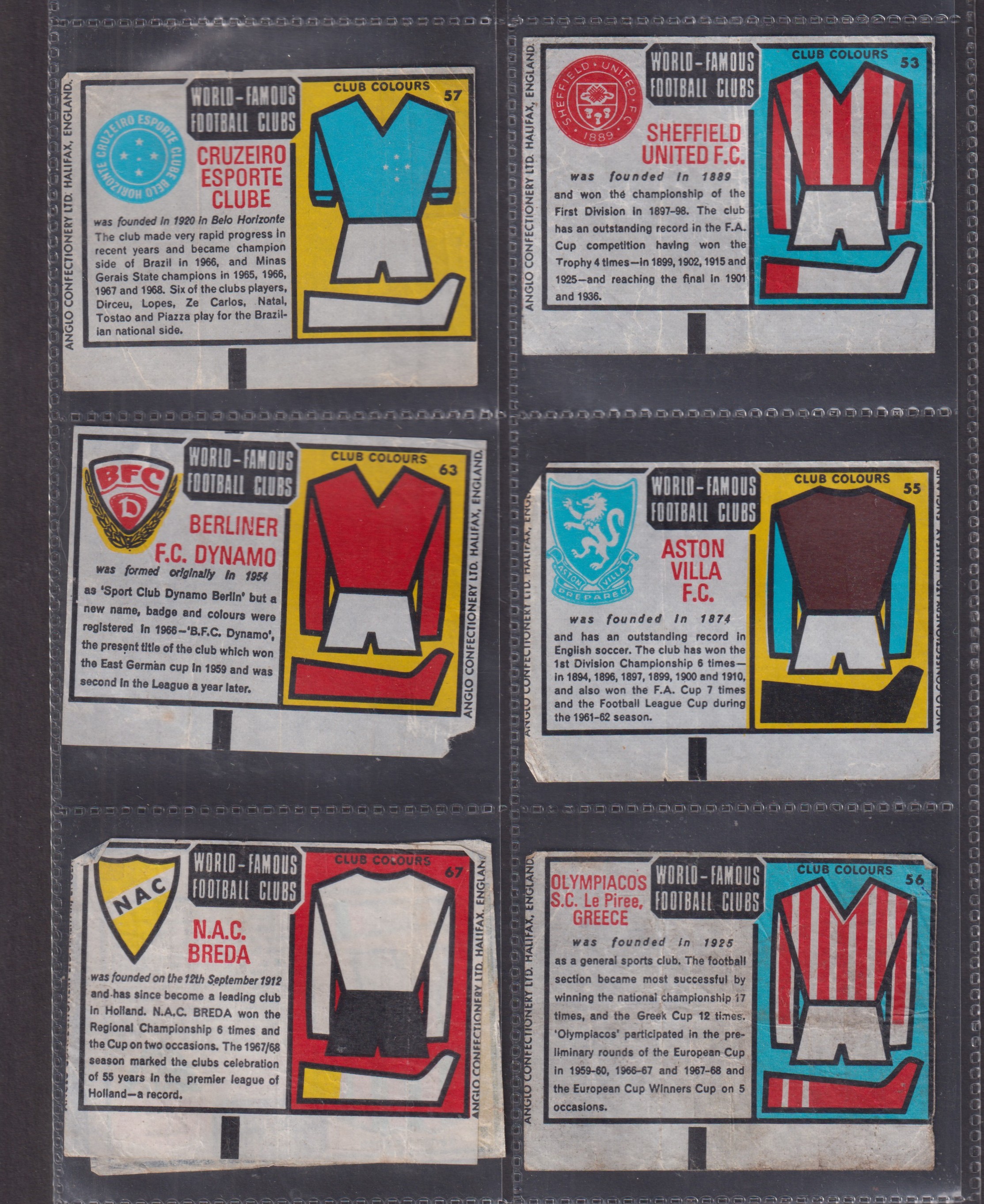 Trade cards, Anglo Confectionery, World Famous Football Clubs, (Wax Wrappers), 37 different (some - Image 6 of 7