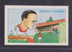 Trade cards, Clevedon Confectionery, Sporting Memories type card no.16 Ferenc Puskas, blue back (