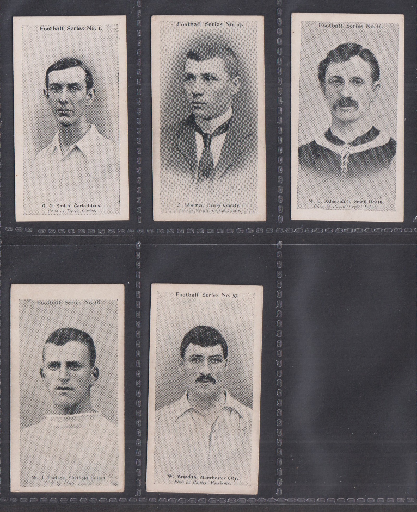 Cigarette cards, Wills, Football Series (50/66) INCLUDES, G.O. Smith, Bloomer, Athersmith, Foulkes