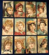 Trade cards, France, Biscuits Pernot, Beauties of All Nations, twelve different artist drawn cards