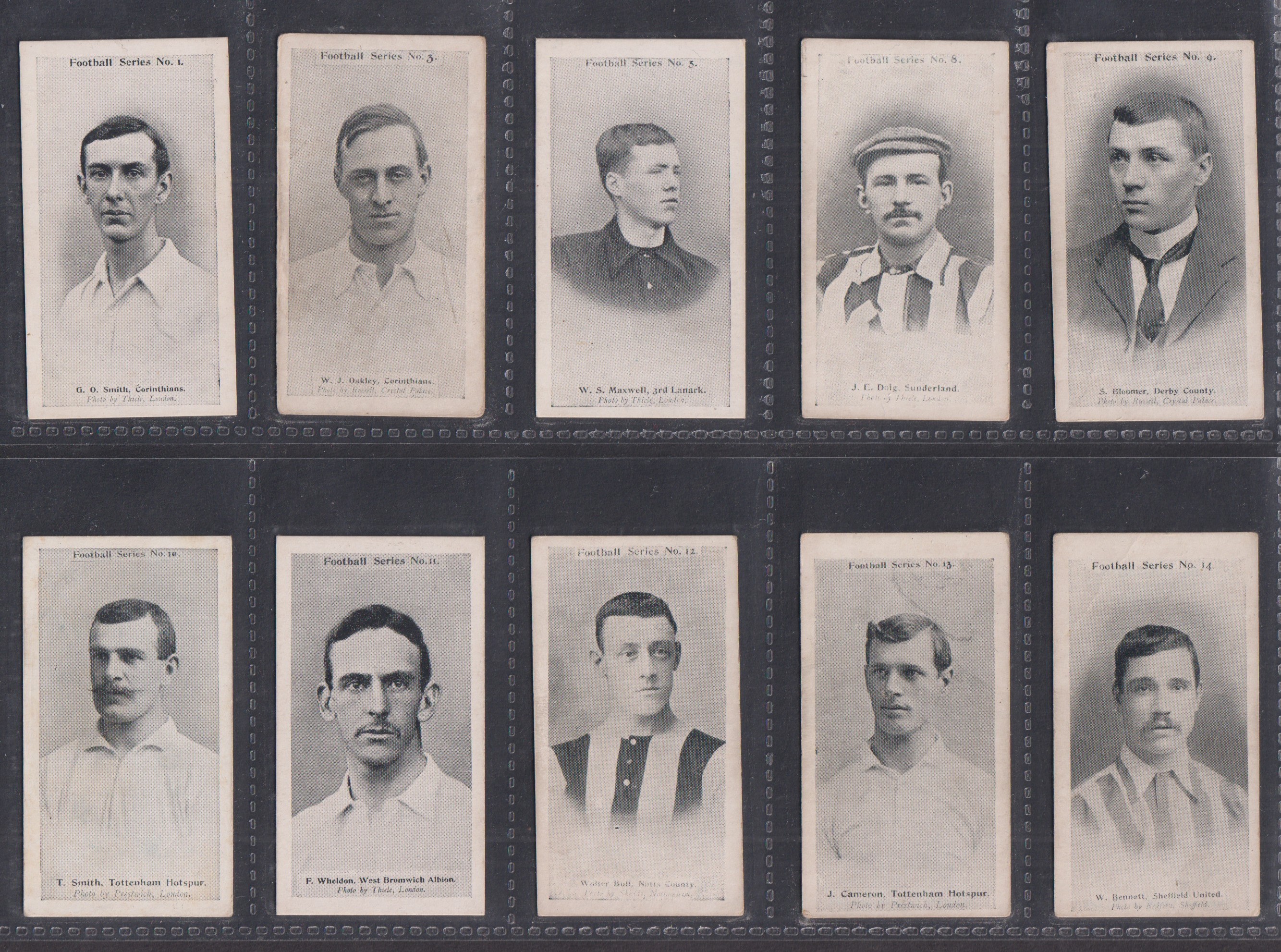 Cigarette cards, Wills, Football Series (50/66) INCLUDES, G.O. Smith, Bloomer, Athersmith, Foulkes - Image 3 of 12