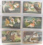 Postcards, Early Comic, a large album containing 370+ cards to include seaside, romance, motoring,