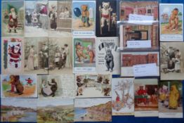 Postcards, Mixed Subjects, a selection of 130+ cards to include, Father Christmas, bears, comic,