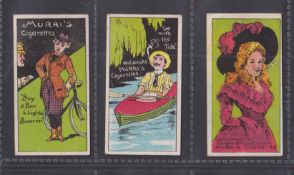 Cigarette cards, Japan, Murai Bros., Phrases & Advertisements (Back in blue with factory image)