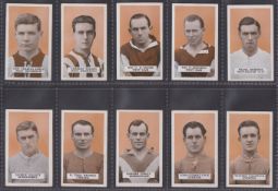 Cigarette cards, BAT Famous Footballers Orange backgrounds set 2 1924 (set 50 cards) including Billy