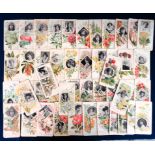 Trade cards, Spain, Jaime Boix, Beauties & Flowers, Serie 1A, bookmark style (set, 50 cards) (some