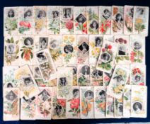 Trade cards, Spain, Jaime Boix, Beauties & Flowers, Serie 1A, bookmark style (set, 50 cards) (some