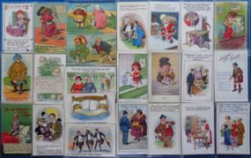 Postcards, Comic, a Donald McGill selection of 41 cards, all pre WW2 (1939). Themes include