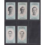 Cigarette cards, Cope's, Noted Footballers (Clips, 282 subjects), Watford, five cards nos 257,