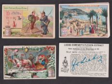 Trade cards, Liebig, six German edition sets, Word Proverbs XIII S424, Carnival Scenes I S425, Views