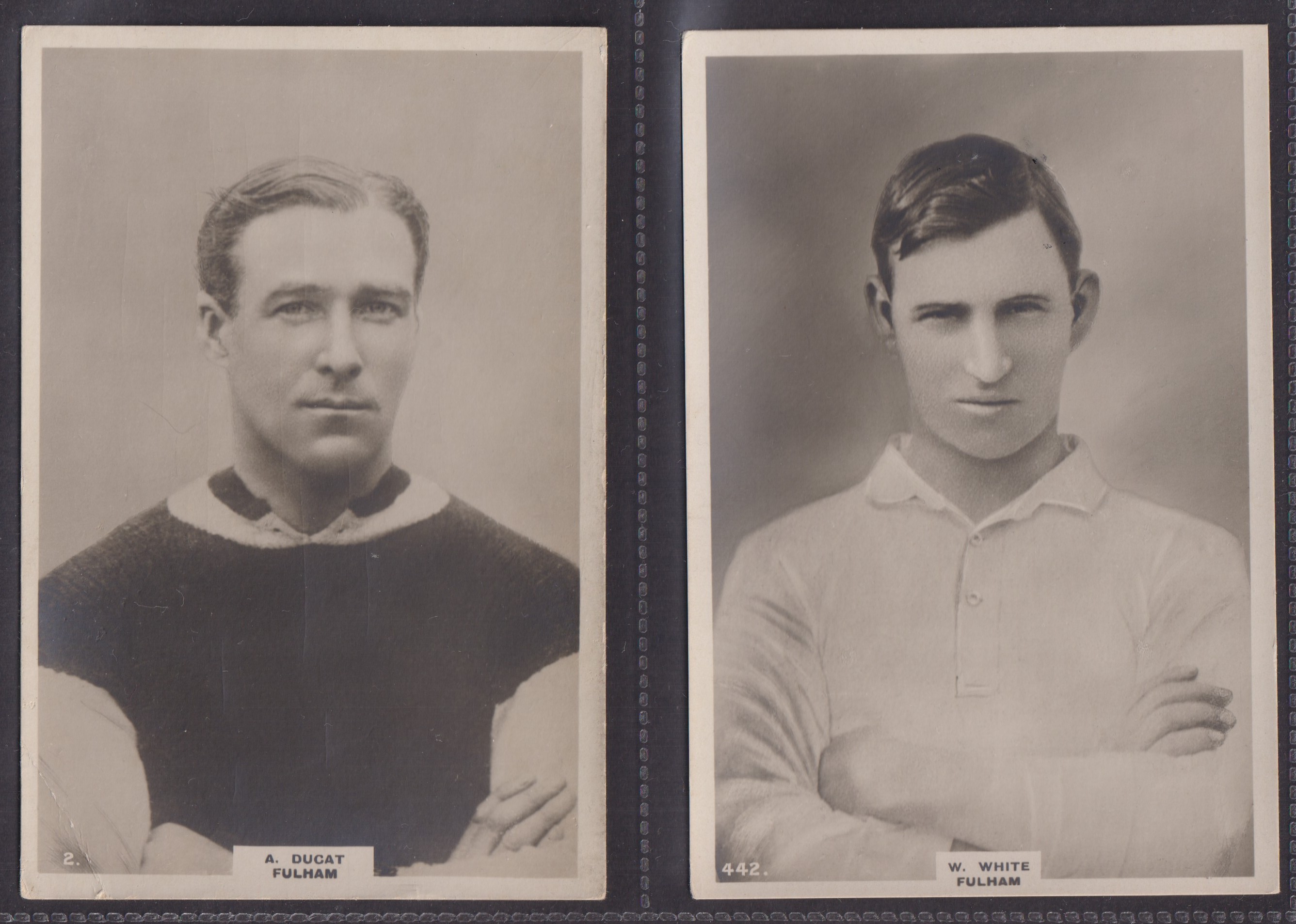 Cigarette cards, Phillip's, Footballers, (Premium Issue), 4 cards, no 2 A Ducat (small corner