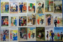 Postcards, Comic, Police, 80 Police related cards to include Tom Browne, Taylor, H. Fleurry,