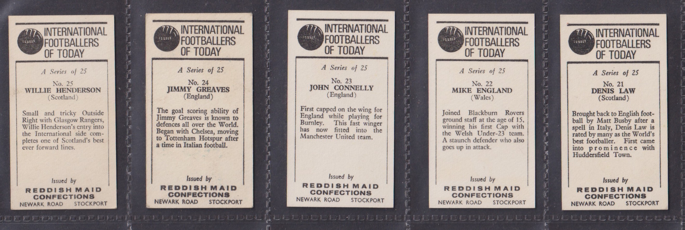 Trade cards, Reddish Maid, International Footballers of Today (set, 25 cards) (gd/vg) Qty: 1 - Image 6 of 6