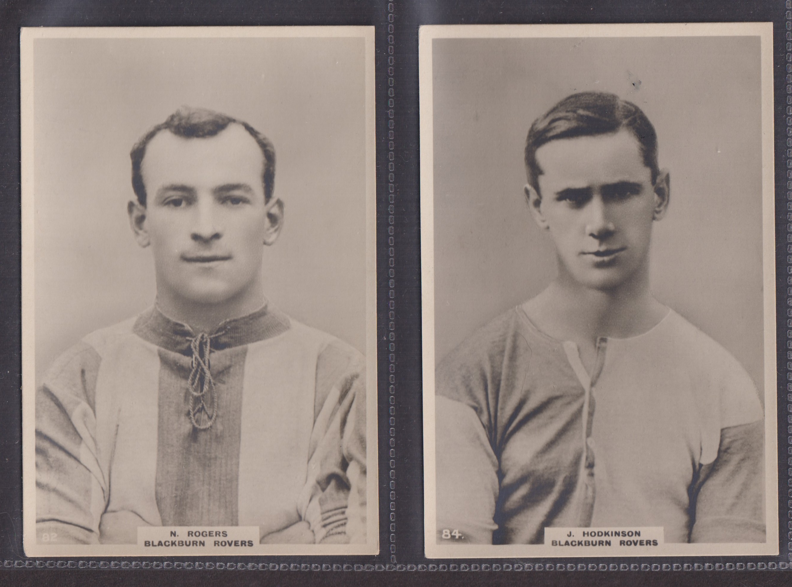 Cigarette cards, Phillip's, Footballers, (Premium Issue), 4 cards, no 82 N Rogers, no 84 J