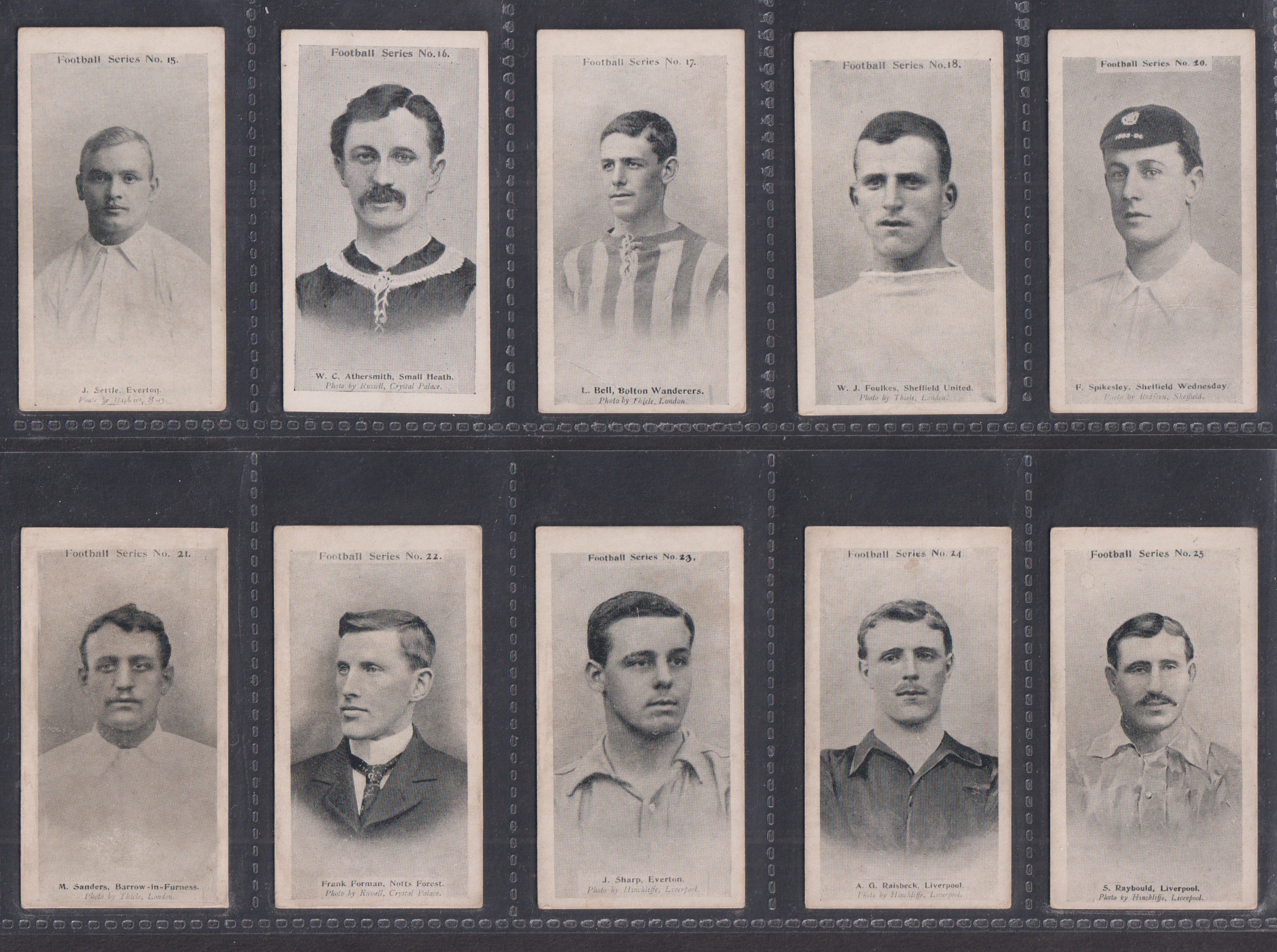 Cigarette cards, Wills, Football Series (50/66) INCLUDES, G.O. Smith, Bloomer, Athersmith, Foulkes - Image 5 of 12
