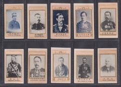 Cigarette cards, Japan, Murai Bros., Japanese Personalities, ten cards, all with backs in green,