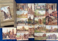 Postcards, Charles Flower, 560+ Tuck's cards to include ships, towns, castles, churches, cathedrals,