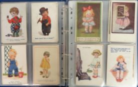 Postcards, Children, 224 cards, many comic, to include Marsh Lambert, Flora White, A. Mascot, Fred