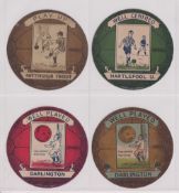 Trade cards, Baines, Play Up Football Cards, four circular cards, 'Play Up Nottingham Forest', 'Well