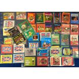 Football sticker packets, a collection of 50+ packets, mostly opened & with no stickers, a few still