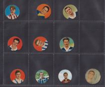 Trade cards, Ferrero, Football & cricket cards, ten items, 8 circular player portrait cards, A.