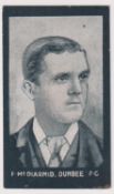 Cigarette card, Anon (Rutherford's), Footballers, type card, F. McDiarmid, Dundee FC UNRECORDED (