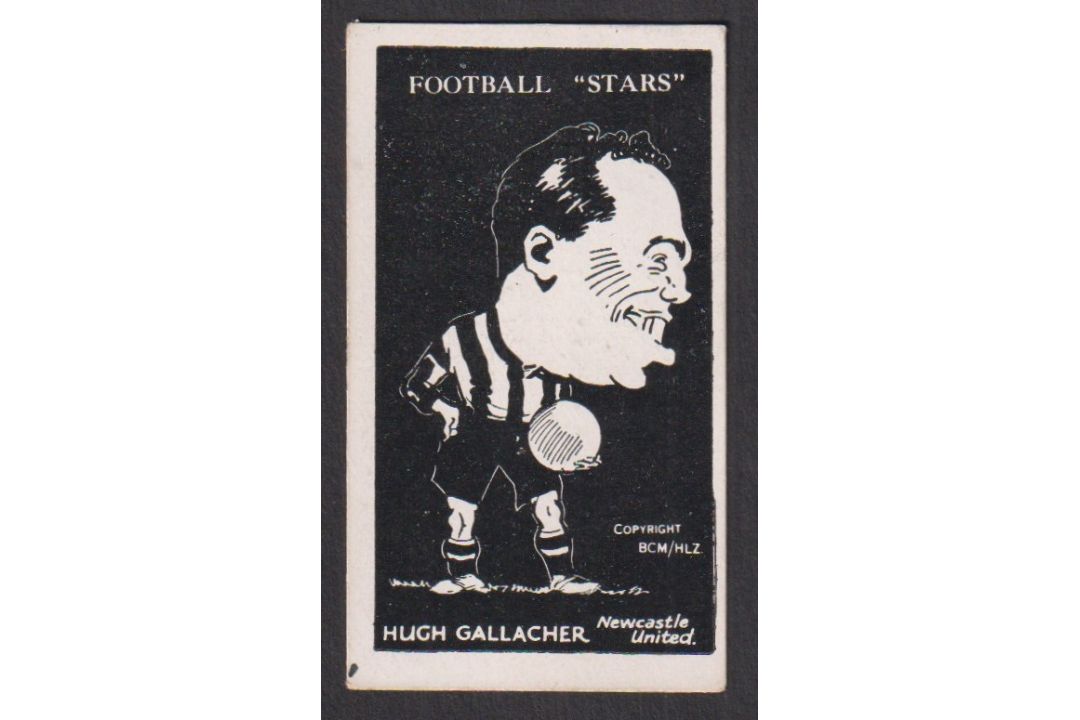 Trade cards, Barratt's, Football Stars (Caricatures, 1930), type card (black & white), Hugh - Image 1 of 2