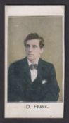 Cigarette card, Hook of Holland Cigarettes, Footballers, type card, D. Frank (slightly uneven trim