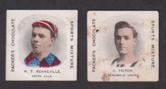 Trade cards, Packer's Chocolates, Footballers, 'K' size, two type cards, no 8 W.T. Renneville