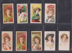 Cigarette cards, Japan, Tao Tobacco Co (Feng Li Cigarettes), Beauties, nine cards, 7 with