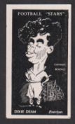 Trade cards, Barratt's, Football Stars (Caricatures, 1930), type card (black & white), Dixie Dean,