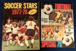 Football sticker albums, two sticker albums, both 100% complete, FKS Soccer Stars 1977-78 & AVA