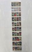 Trade cards, Lyons Maid, Soccer Stars (1971), rolled, uncut sheet with complete set of 40 cards (