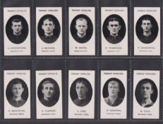 Cigarette cards, Taddy, Prominent Footballers (No Footnote), ten cards, A. Livingstone, J. McEwen,