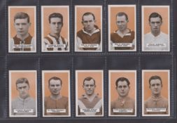 Cigarette cards, BAT Famous Footballers Orange backgrounds set 2 1924 (set 50 cards) including Billy