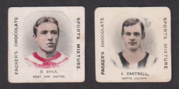 Trade cards, Packer's Chocolates, Footballers, 'K' size, two type cards, no 26 D. Shea, West Ham
