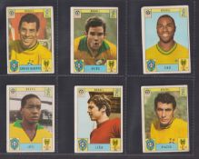 Trade cards, Panini, Mexico 70, 14 cards, Brazil (6), Carlos Alberto, Brito (creased), Edu, Joel,