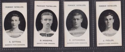 Cigarette cards, Taddy Prominent Footballers, Queens Park Rangers, four cards, D. Higgins (London