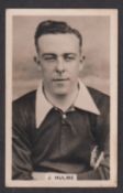 Cigarette card, Malta, Scerri, International Footballers, type card, no 15, J Hulme, Arsenal (some