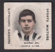Trade card, Packer's Chocolates, Footballers, 'K' size, type card, no 30 McCracken, Newcastle United