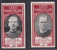 Cigarette cards, Lees, Northampton Footballers, 2 cards, no 305 Lloyd-Davies & no 311 F Lessons (