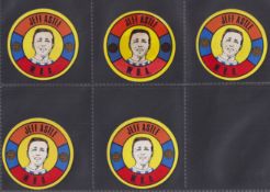 Trade cards, BAB Products, Footballers, 60 circular cards, 12 different players but 5 cards of