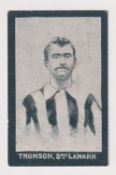 Cigarette card, Anon (Rutherford's), Footballers, type card, Thomson, 3rd Lanark UNRECORDED (