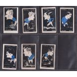 Trade cards, Barratt's, Football Stars (Caricatures, 1930), seven cards (hand coloured), Syd Bishop,