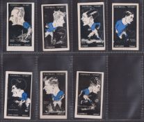 Trade cards, Barratt's, Football Stars (Caricatures, 1930), seven cards (hand coloured), Syd Bishop,